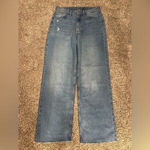 &Denim Ultra High Waist Wide Leg Jeans